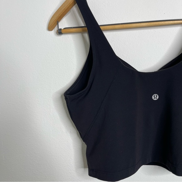 Lululemon Align Tank Top Black Cropped Size 12 Longline Sport Bra - Picture 8 of 13